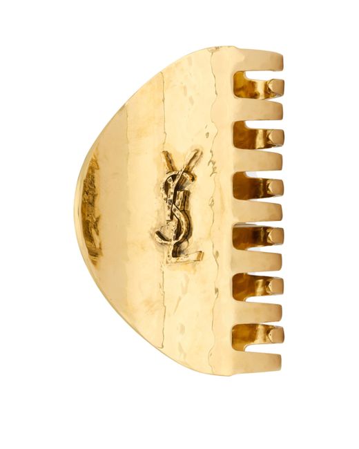 Saint Laurent Metallic Cassandre Hair Clip
