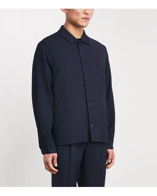Sunspel Blue Wool Overshirt for men