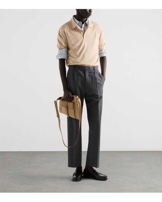 Prada Blue Cotton Logo Shirt for men