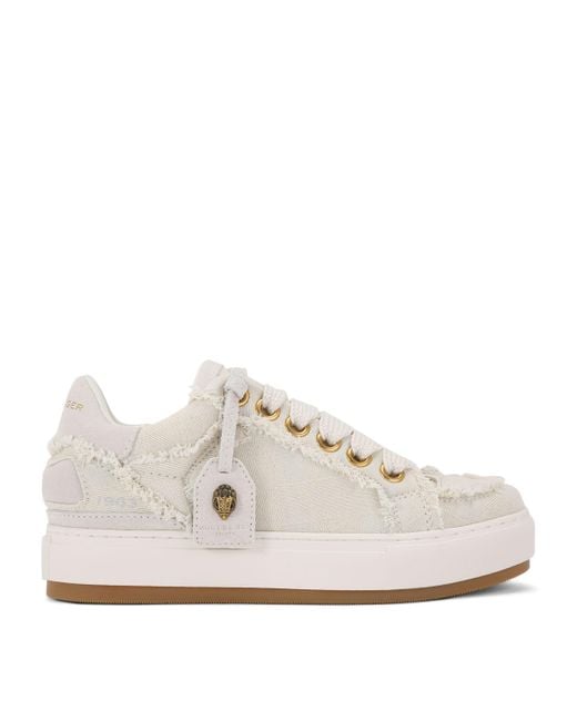 Kurt Geiger White Denim Southbank Tag Sneakers
