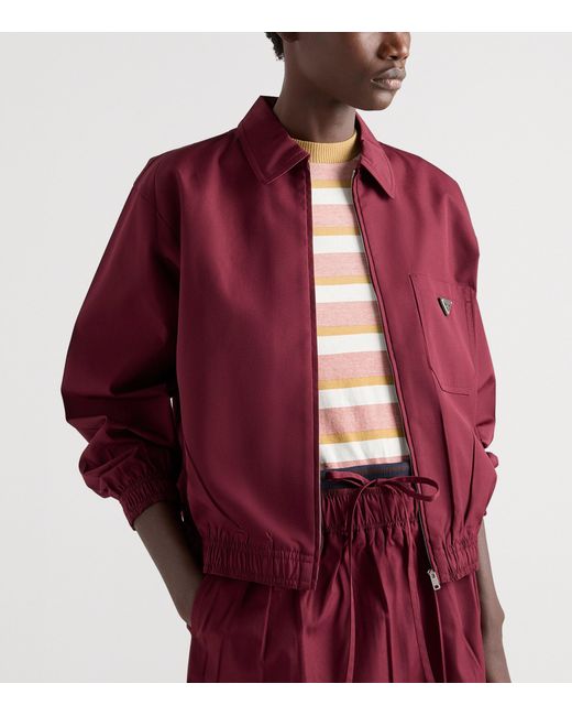 Prada Red Poplin Logo Jacket