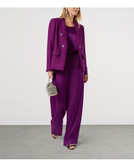 Marina Rinaldi Purple Tweed Double-Breasted Jacket