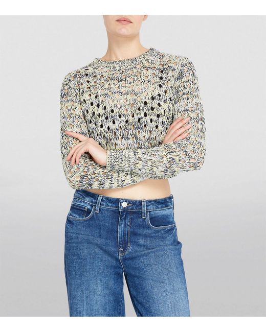 MAX&Co. White Cropped Knitted Sweater