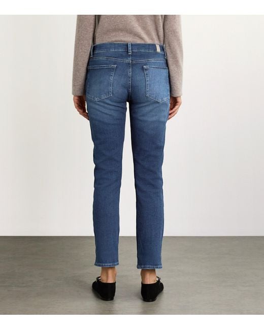 7 For All Mankind Blue Skinny Slim Santa Monica Jeans