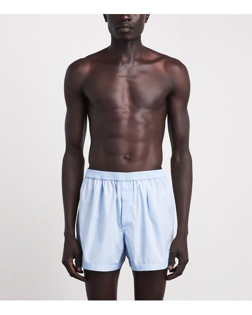 Tom Ford Blue Cotton Woven Boxers for men