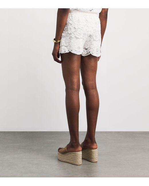 Alice + Olivia White Lace Drawstring Kenley Shorts