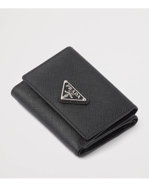 Prada Black Small Saffiano Leather Wallet for men