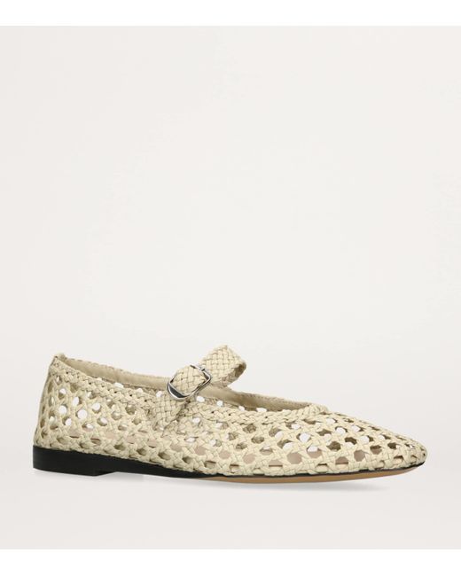 Le Monde Beryl Natural Leather Woven Mary Janes