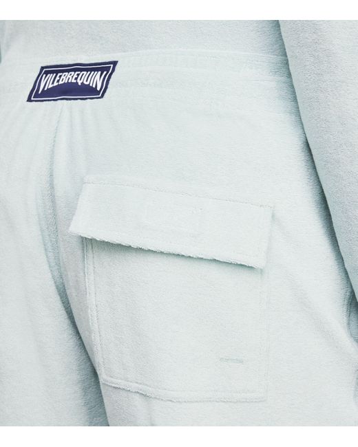 Vilebrequin Blue Cotton-Blend Terry Bolide Bermuda Shorts for men