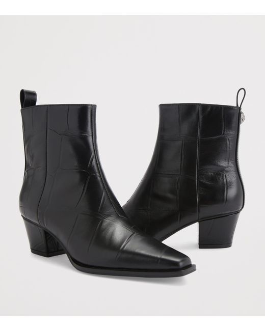 Kurt Geiger Black Leather Mini Eagle Ankle Boots