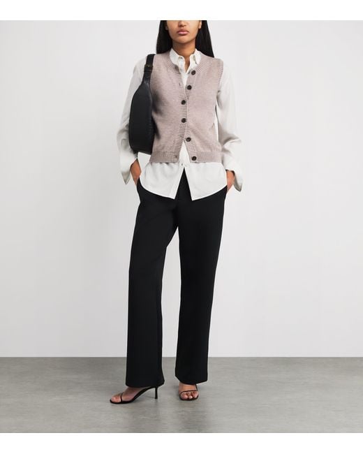 Harrods Brown Cashmere-Cotton Sweater Vest