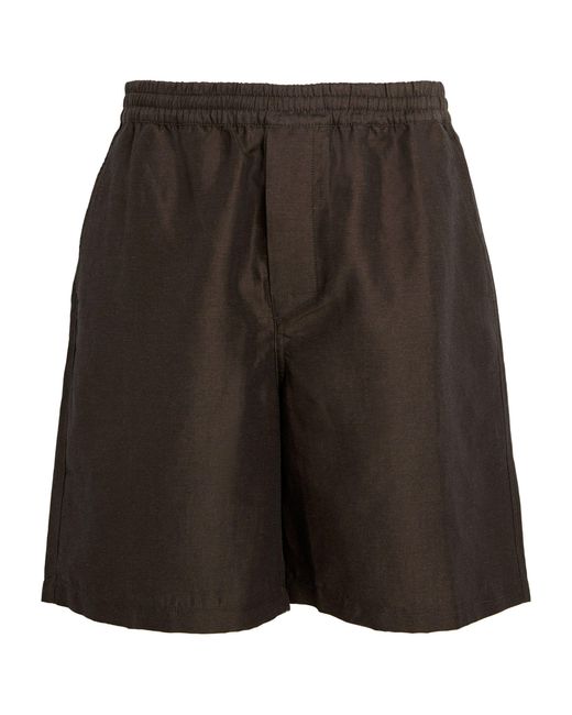 CDLP Black Linen-blend Bermuda Shorts for men