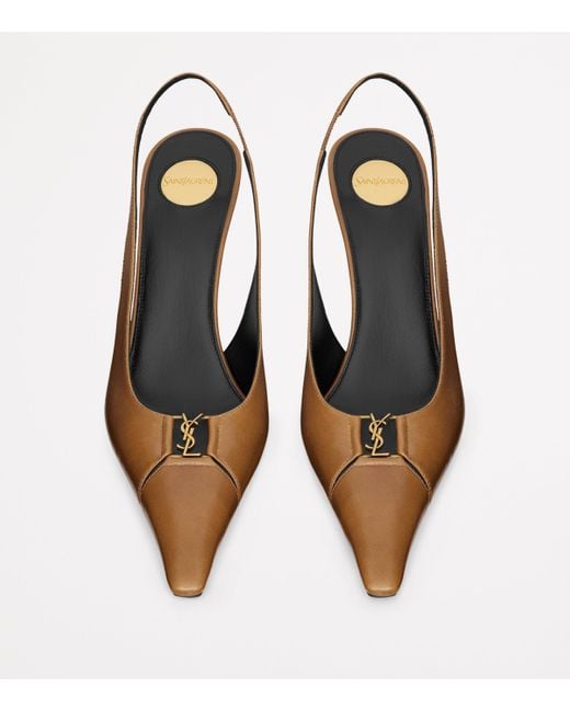 Saint Laurent Black Leather Babylone Slingback Pumps 90