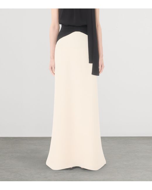 Valentino Natural Silk Gathered-Waist Maxi Skirt