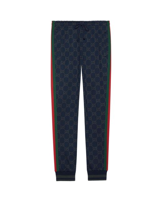 Gucci Blue Logo Print Sweatpants for men