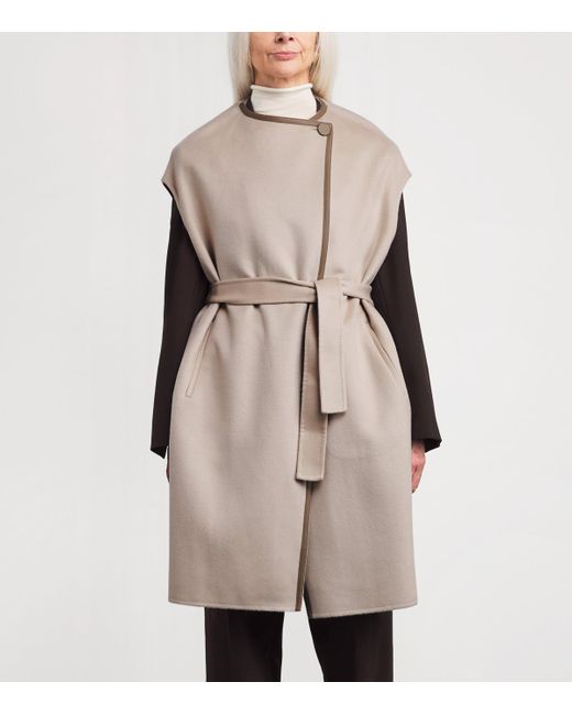 Yves Salomon Natural Wool-Cashmere Long Cape