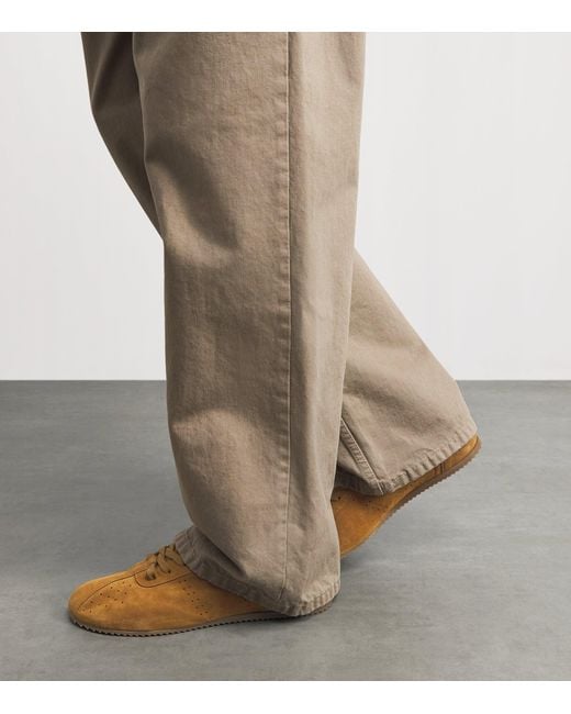 AMI Brown Suede Soft Sneakers for men