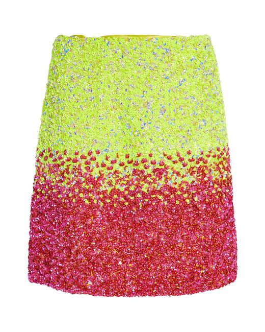 Aje. Red Calypso Ombre Mini Skirt