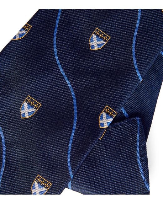 Polo Ralph Lauren Blue Silk Crest Tie for men