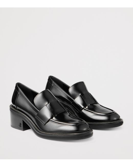 Jimmy Choo Black Tylor 60 Leather Heeled Loafers