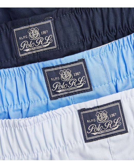 Polo Ralph Lauren Blue Classic Cotton Boxer Shorts (pack Of 3) for men