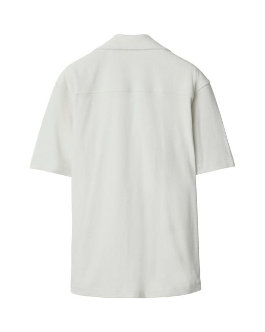 Burberry White Cotton Towelling Shirt for men