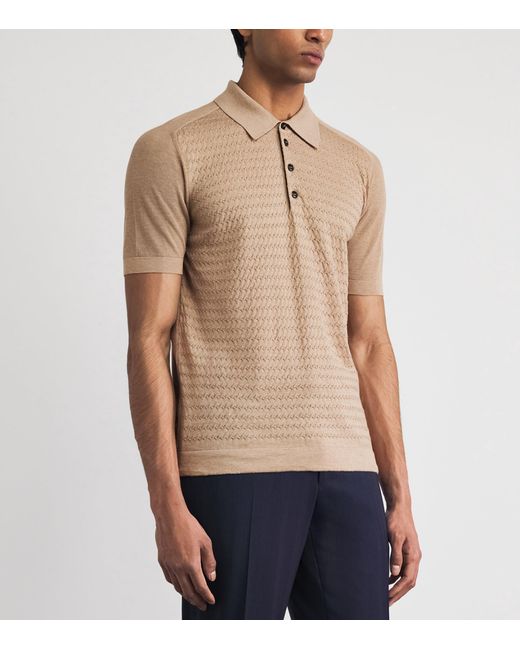 Pal Zileri Natural Cotton Cross-Stitch Polo Shirt for men