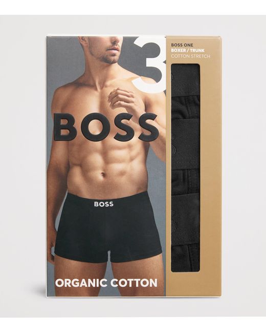 Boss Brown Stretch-Organic Cotton Trunks for men