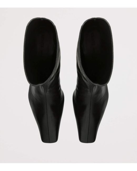 Khaite Black Leather Ona Ankle Boots 55