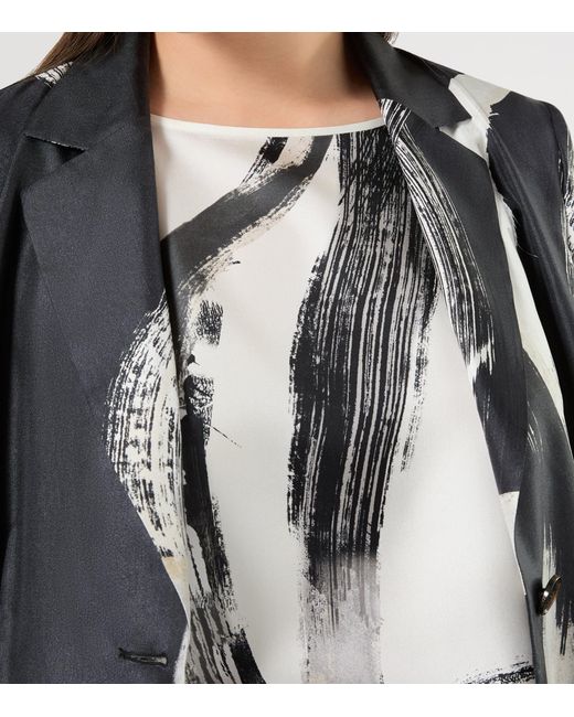 Marina Rinaldi White Silk Printed Blouse