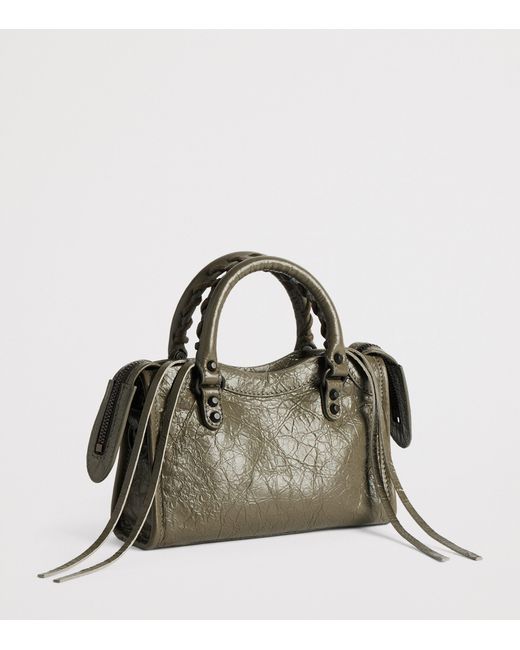 Balenciaga Green Crinkled Lambskin Nano Le City Top-Handle Bag