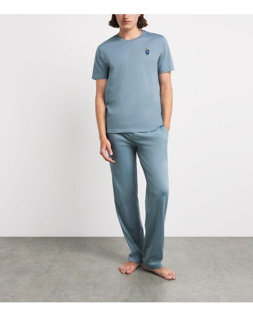 Polo Ralph Lauren Blue Cotton Polo Bear Pyjama Top for men