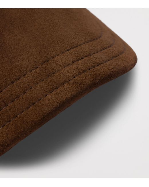 Prada Brown Suede Logo Baseball Cap