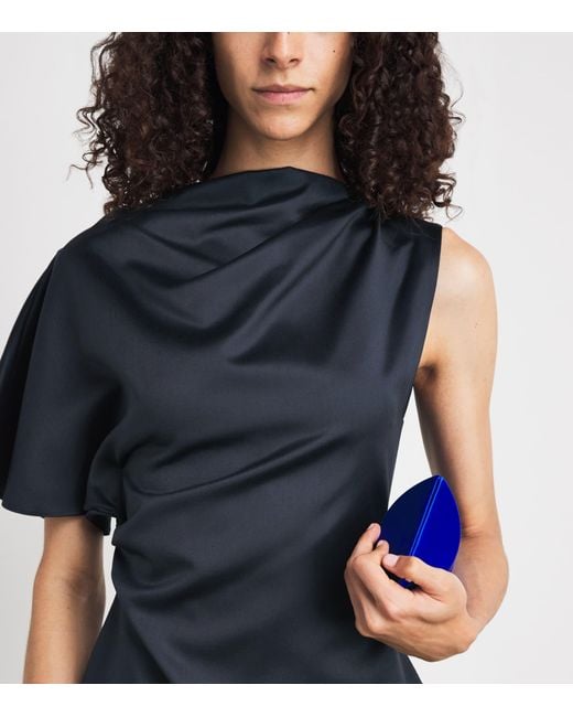Roksanda Blue Satin Nomi One-Shoulder Blouse