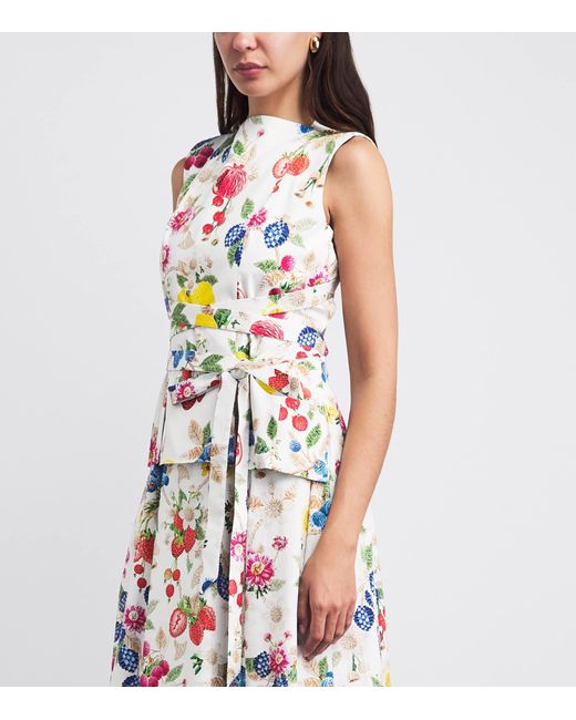 Mary Katrantzou White Stretch-Cotton Juda Top