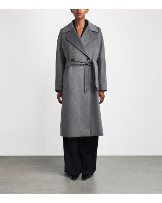 Weekend by Maxmara Gray Virgin Wool Overcoat