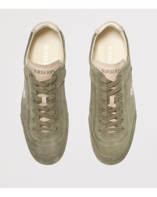 Burberry Green Suede Knight Runner Sneakers for men