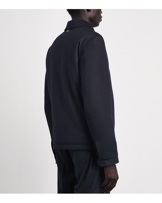 Corneliani Blue Cashmere Collar Jacket for men