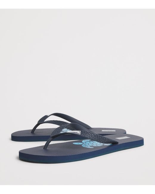 Vilebrequin Blue Turtle Flip Flops for men