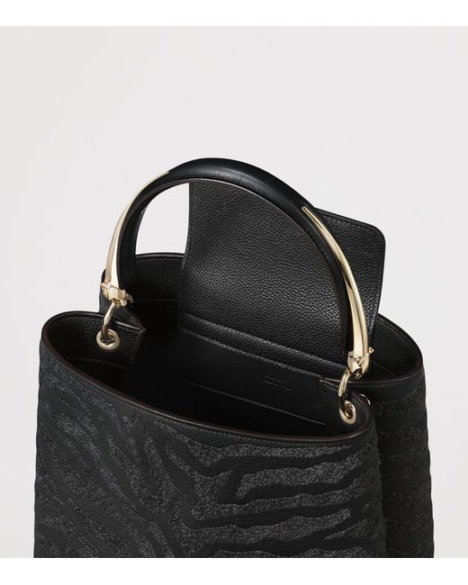 Cartier Black Calfskin Panthère De Top-Handle Bag