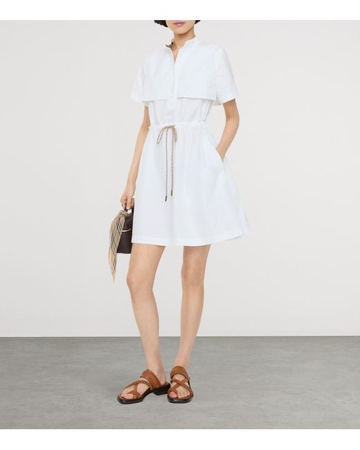 Burberry White Cotton Poplin Mini Shirt Dress