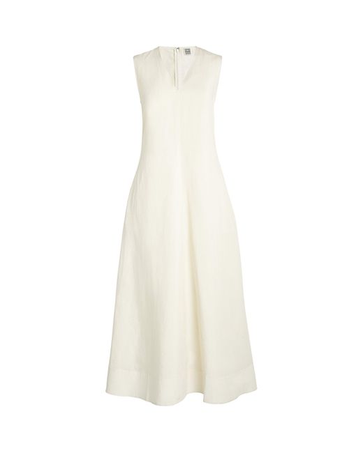 Totême  White V-neck Maxi Dress