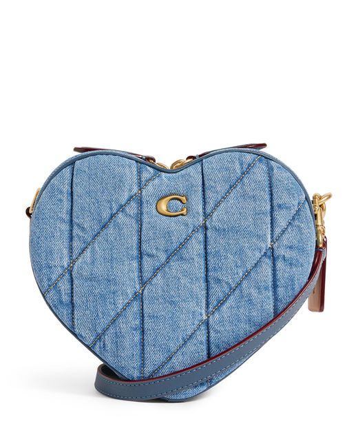 COACH Blue Denim Heart Cross-body Bag