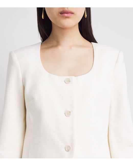 PAIGE White Scoop-Neck Edina Blazer for men