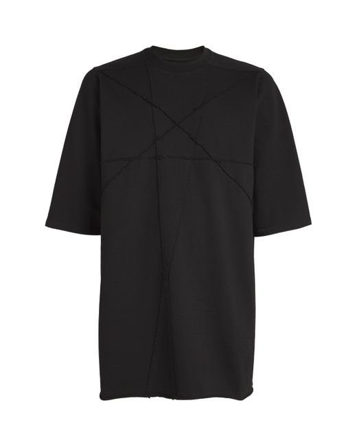 Rick Owens Black Oversized Embroidered T-Shirt for men