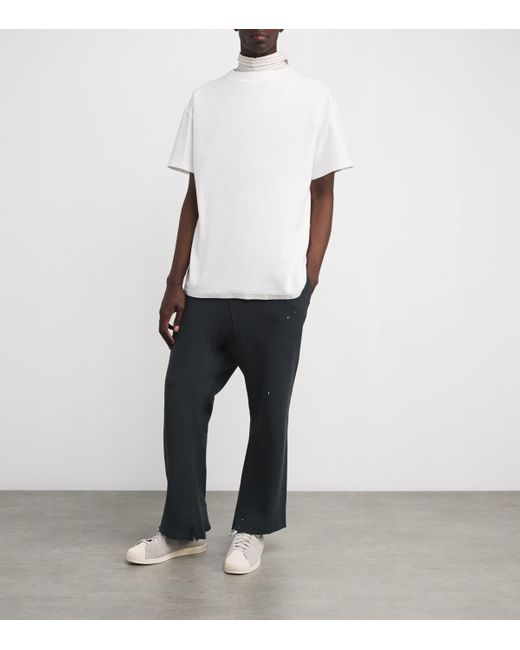 Maison Margiela Black Cotton Paint Splatter Sweatpants for men