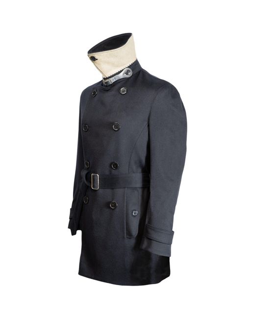 Alan Scott Black Cashmere-Blend Trench Coat for men