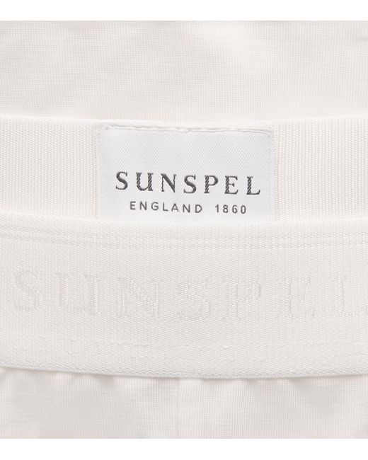 Sunspel White Tencel-Blend Stretch Briefs for men