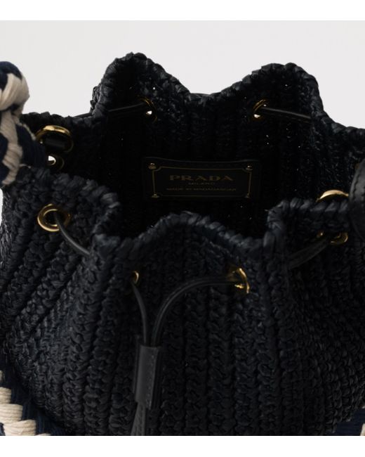 Prada Black Mini Crochet Bucket Bag