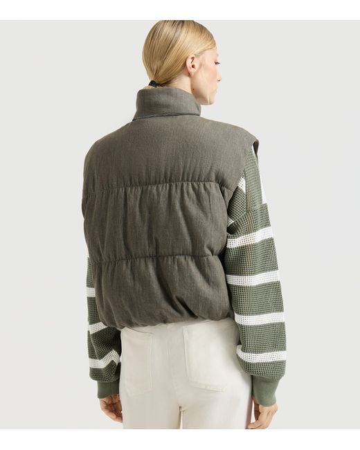 Brunello Cucinelli Gray Cotton Padded Gilet
